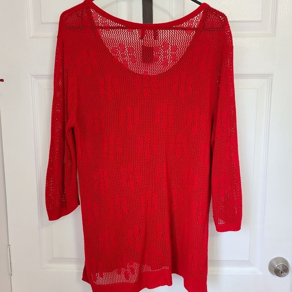 (1345) Caren Sport Woman's Swim Suit Cover-up, Size: 2x Color: Red - Picture 10 of 15